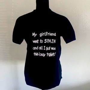 Black T-shirt with wording